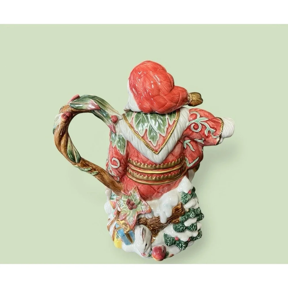 Fitz &‎ Floyd Classics Enchanted Holiday Santa Claus Teapot Tea Pot Pitcher Xmas